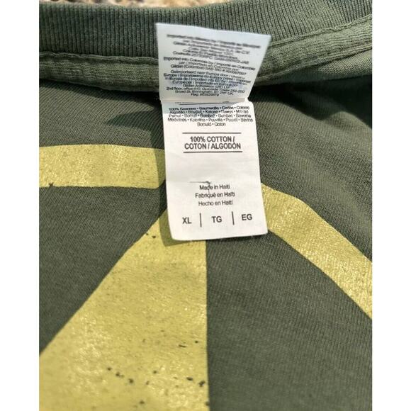 Army Star Military USA Flag‎ T-shirt XL Gildan Tag 100% Cotton Green - Picture 3 of 8